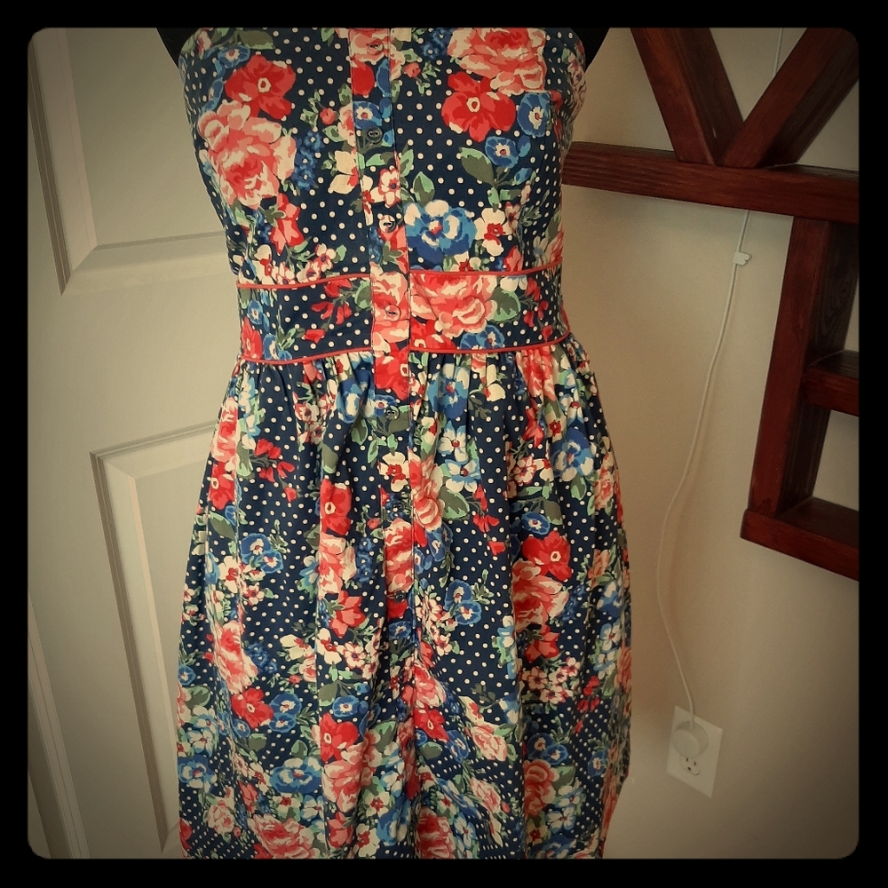 Strapless floral dress